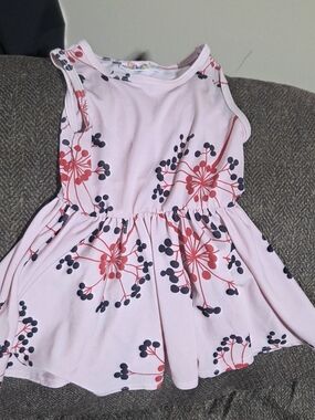 Dot Dot Smile Pink Dress with Red & Black Floral Print